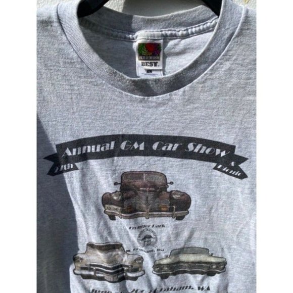 Mens XL Shirt Vintage 2002 Annual GM Car Show Classic Cars Print Grey XL T-Shirt - Picture 2 of 5